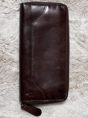 Frye Dark Brown Leather Melissa Continental Wallet